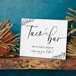 Taco-Bar-Hochzeitsschild Tischplatte-Schild mit St Fotoplatte