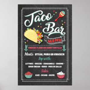 Taco Bar Menu Party Signierung Poster