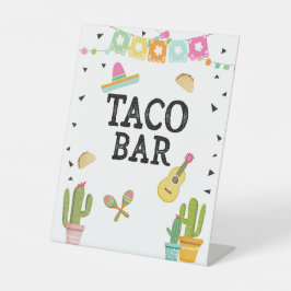 Taco Bar Mexican Food Cactus Fiesta Table Sign Sockelschild