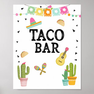 Taco-Bar Mexican Food Kaktus-Festtafel-Schild Poster
