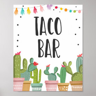 Taco-Bar Mexican Food Kaktus-Fiesta-Tischschild Poster