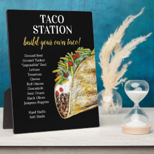 Taco-Bar-Schild für Food-Station Fotoplatte