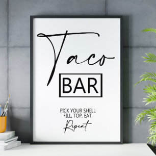Taco Bar wedding sign 8x10 Poster