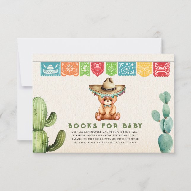 Taco Bärenbücher für Baby Boy Baby Shower Fiesta Einladung (Vorderseite)