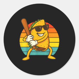 Taco Baseball Cinco de Mayo Runder Aufkleber