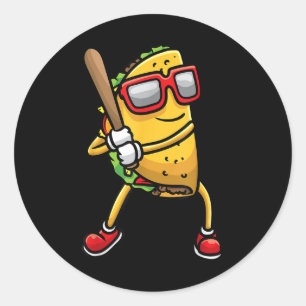 Taco Baseball Mexican Cinco De Mayo Kinder m Runder Aufkleber