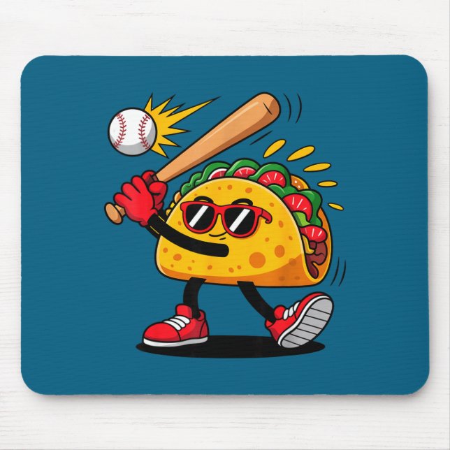 Taco Baseball mexikanisch cinco de mayo Männer Kin Mousepad (Vorne)