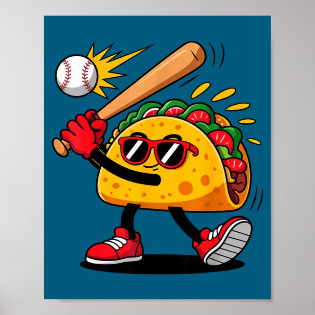 Taco Baseball mexikanisch Cinco de Mayo Männer Kin Poster (Vorne)