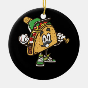 Taco Baseball Softball Tacos Mexican Festi Keramik Ornament