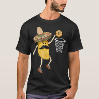 Taco Basketball Slam Dunk Sport Funny Cinco De T-Shirt