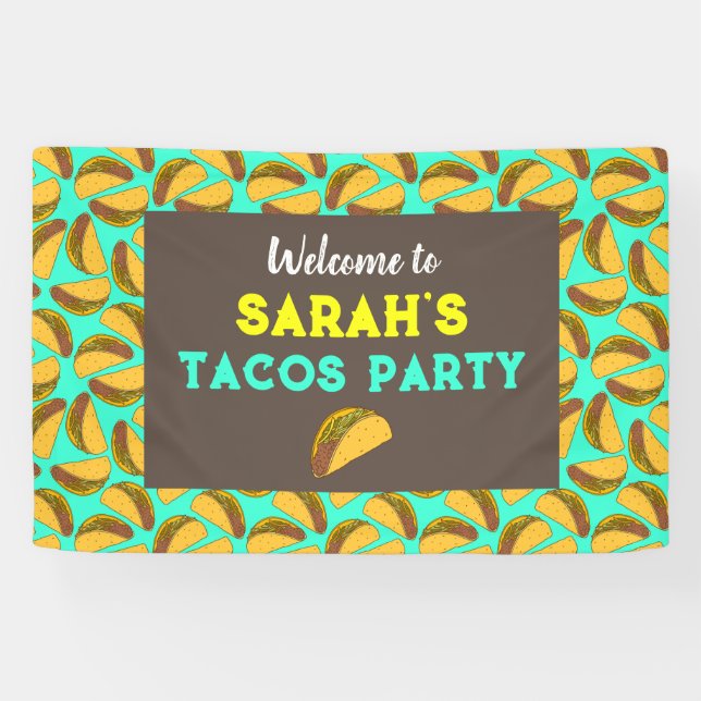 Taco Birthday Party Willkommensunterschrift Banner (Horizontal)