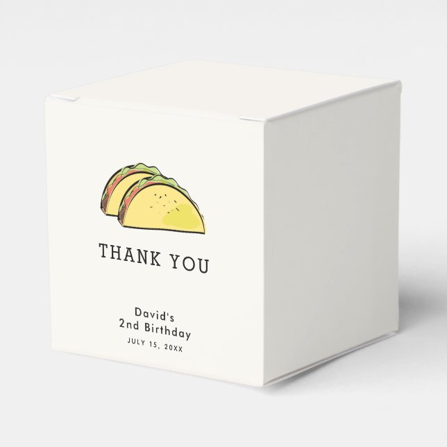 Taco Birthday Simple Cream Danke Geschenkschachtel (Vorderseite)