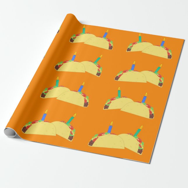 Taco Birthday Wrapping Paper Geschenkpapier (Ungerollt)