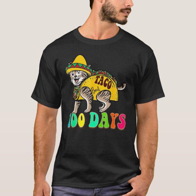 Taco Bout 100 Days Cute Teacher Student 100th Day  T-Shirt (Vorderseite)
