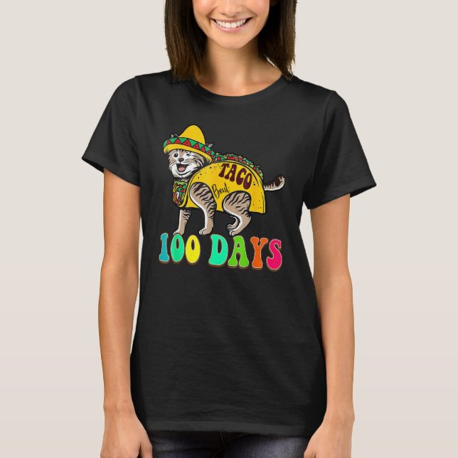 Taco Bout 100 Days Cute Teacher Student 100th Day  T-Shirt (Vorderseite)