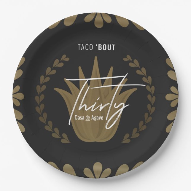 Taco' Bout 30 | Black/Gold Tequila Paper Teller (Vorderseite)