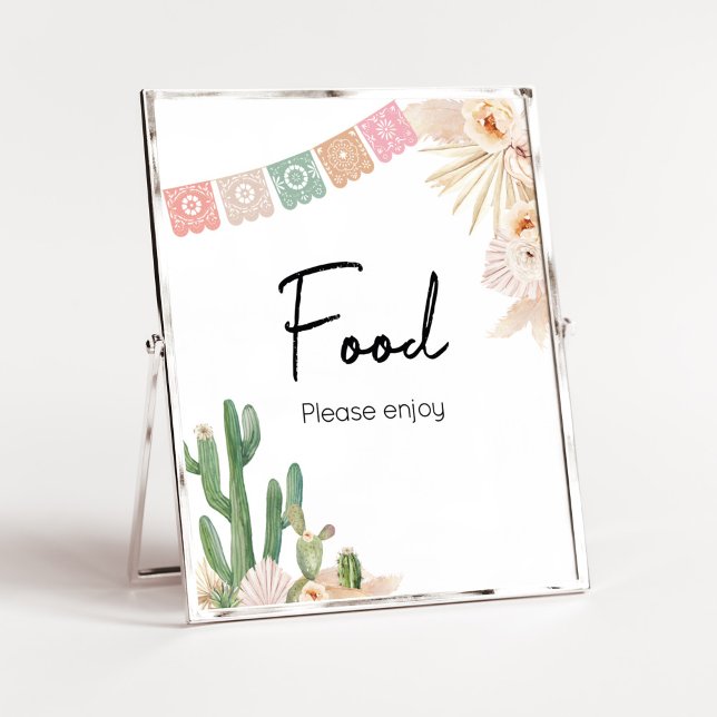 Taco Bout A Baby Boho Baby Shooting Food Poster (Cactus Baby Shower Food Sign)