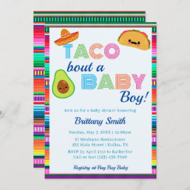 Taco Bout a Baby Boy Fiesta Stripe Babydusche Einladung