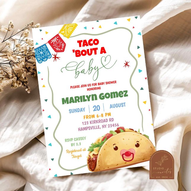 Taco Bout A Baby Boy Mexican Fiesta Baby Shower Einladung (Von Creator hochgeladen)