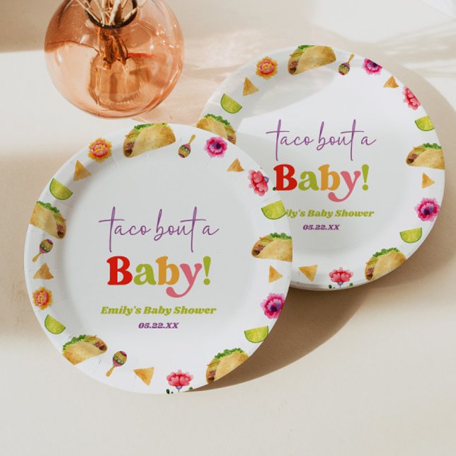 Taco Bout A Baby! Fiesta Baby Shower Pappteller (Von Creator hochgeladen)