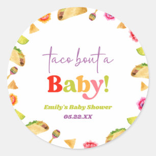 Taco Bout A Baby! Fiesta Baby Shower Runder Aufkleber