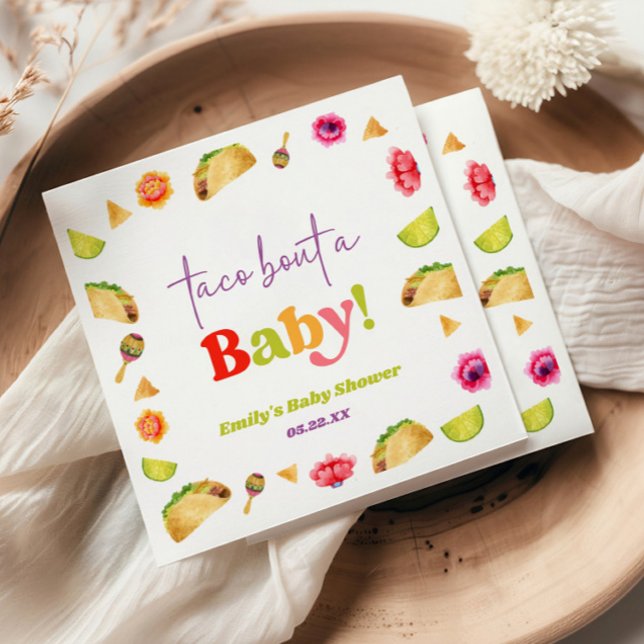 Taco Bout A Baby! Fiesta Baby Shower Serviette (Von Creator hochgeladen)