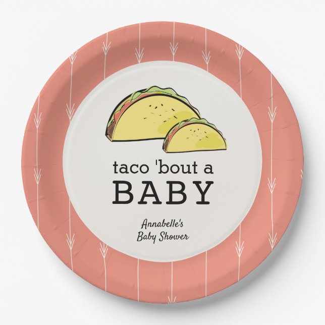 Taco Bout a Baby Fiesta Babydusche Pappteller (Vorderseite)