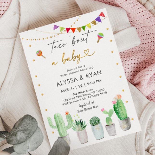 Taco 'Bout A Baby Fiesta Cactus Baby Shower Einladung (Von Creator hochgeladen)