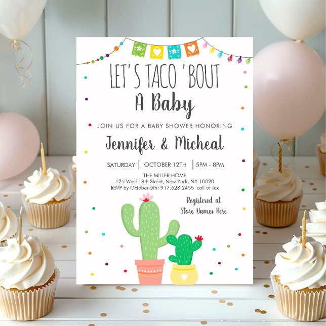 Taco 'Bout A Baby Fiesta Cactus Baby Shower Einladung (Von Creator hochgeladen)