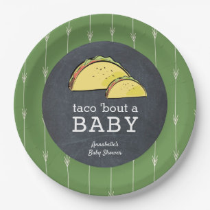 Taco Bout a Baby Fiesta Chalkboard Babydusche Pappteller