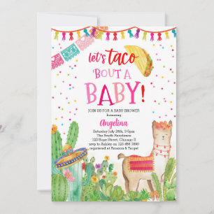 Taco Bout A Baby Fiesta Llama Mexican Baby Shower Einladung