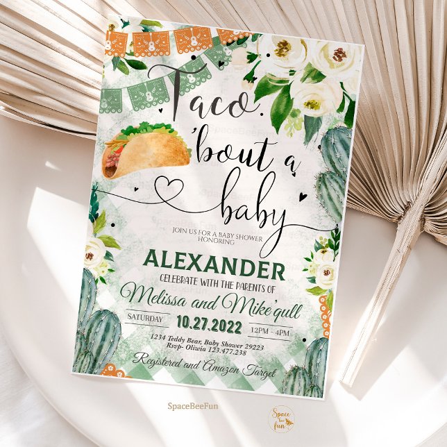 Taco 'Bout A Baby Invitation Fiesta Baby Shower Einladung (Taco 'Bout,A Baby invite,Invitation,Editable Fiesta,Baby Shower,Cactus Cinco,de Mayo Tropical,Mexica)