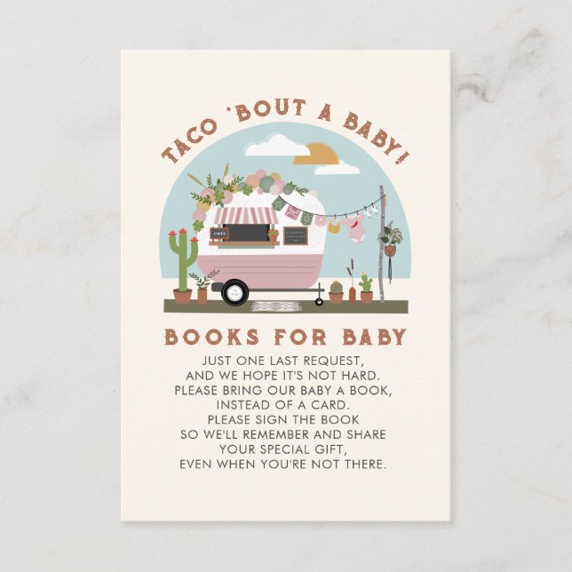 Taco Bout a Baby Showbook Anfrage Rosa Begleitkarte (Vorderseite)