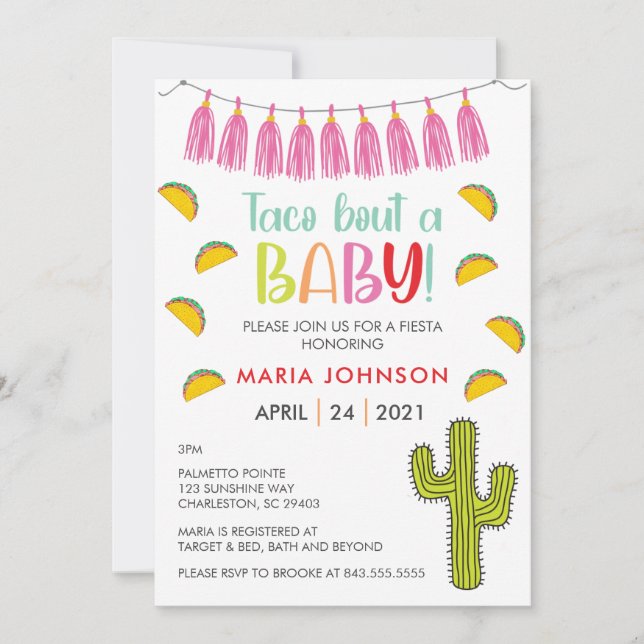 Taco Bout a Baby Shower Einladung (Vorderseite)