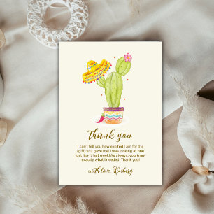 Taco 'Bout A Baby Watercolor Cactus Baby Shower Dankeskarte