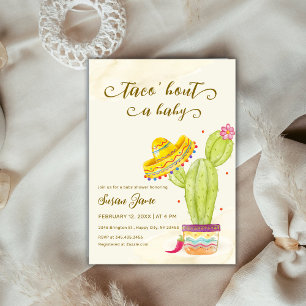 Taco 'Bout A Baby Watercolor Cactus Baby Shower Einladung