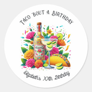 „Taco ’Bout a Birthday“-Fete Runder Aufkleber