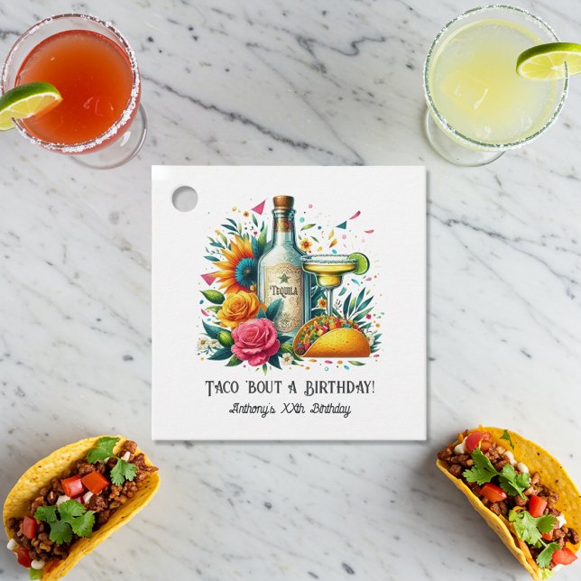 "Taco ’Bout a Birthday’!" Fiesta Geschenkanhänger (“Taco ’Bout a Birthday!” Fiesta Favor Tags)