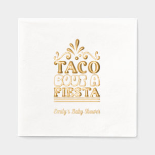 Taco Bout a Fiesta Baby Dusche Goldene Foil Napkin Servietten Mit Folie