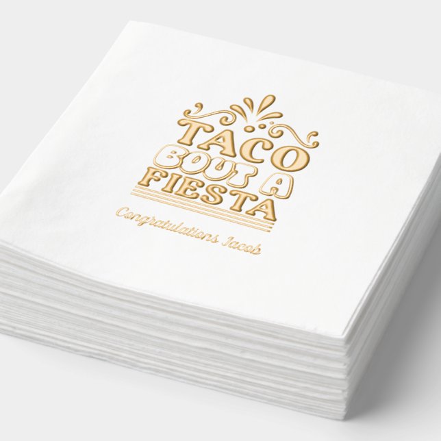 Taco Bout a Fiesta Graduiertenparty Gold Napkins Servietten Mit Folie (Ausschnitt)