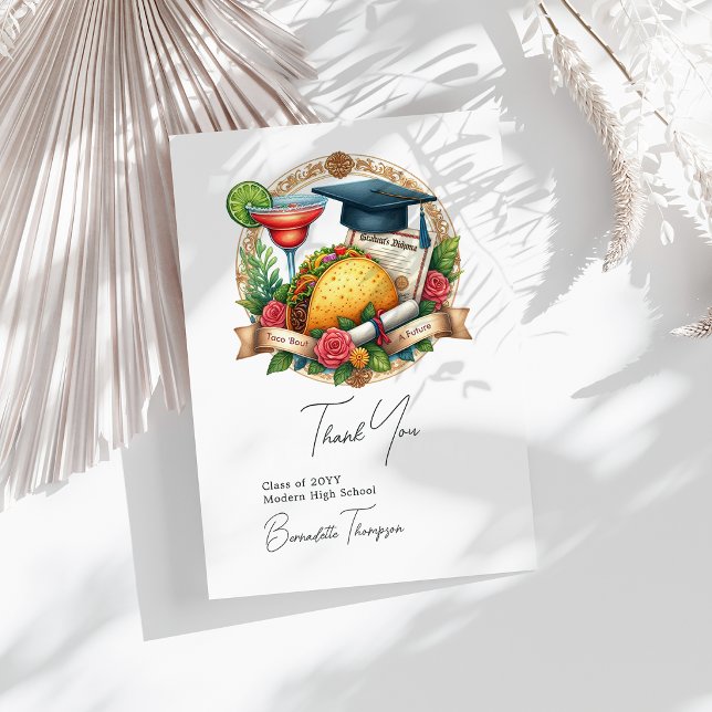 Taco "Bout a Future Abschluss Dankeskarte (Taco ‘Bout a Future Graduation Thank You Card)
