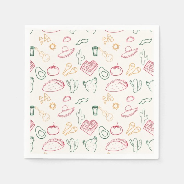 Taco Bout a Future Fiesta Doodle Abschluss Serviette (Vorderseite)