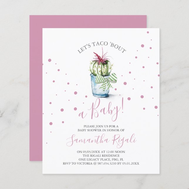 Taco-Bout-a-Girl-Baby-Dusche (Vorne/Hinten)