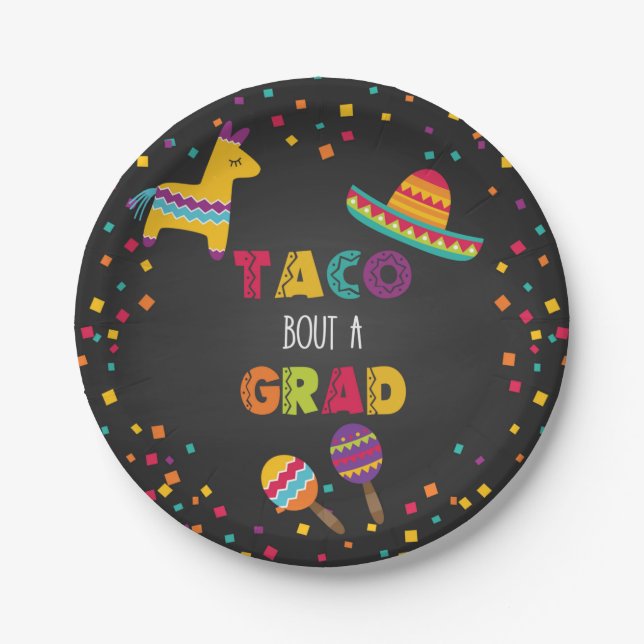 Taco Bout a Grad Fiesta Abschluss Plate Pappteller (Vorderseite)
