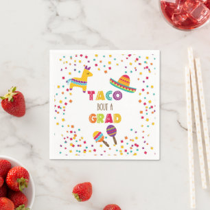 Taco Bout a Grad Fiesta Graduation Napkin - White Serviette