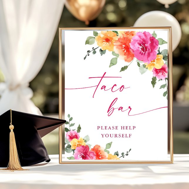 Taco Bout a Hright Future Abschluss Floral Poster (Von Creator hochgeladen)