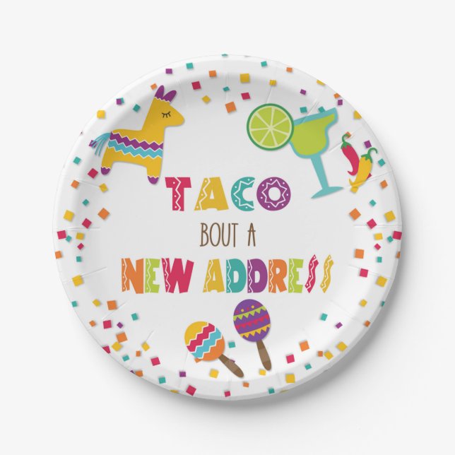 Taco Bout a New Address Plate - Weiß Pappteller (Vorderseite)
