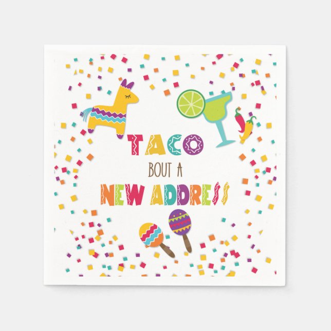 Taco Bout a New House Address - White Serviette (Vorderseite)