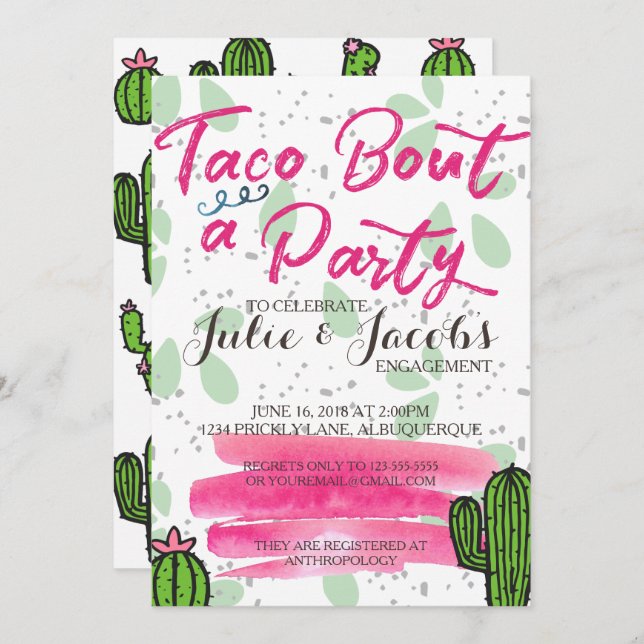 Taco Bout A Party Einladung (Vorne/Hinten)