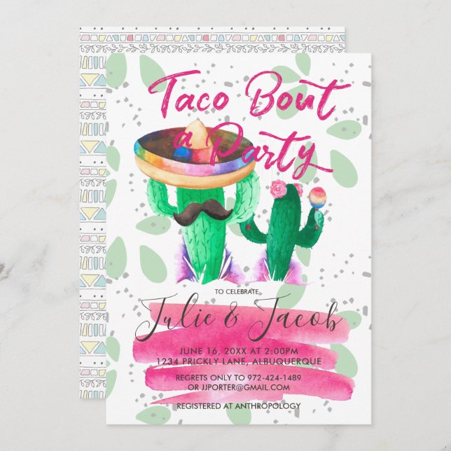 Taco Bout A Party Einladung (Vorne/Hinten)